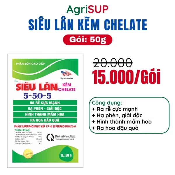 Siêu lân kẽm chelate 50g